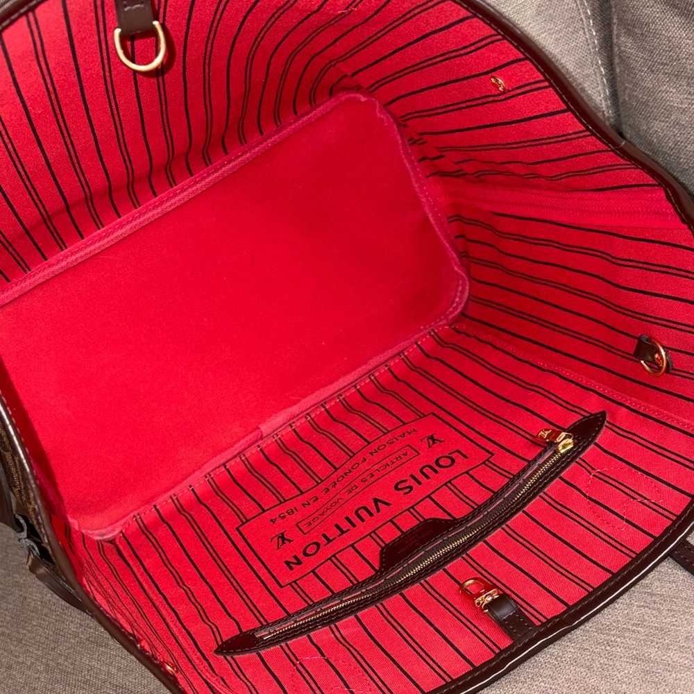 Louis Vuitton Neverfull MM Damier Ebene Tote Bag Preloved Microchipped Authentic - Picture 16 of 17